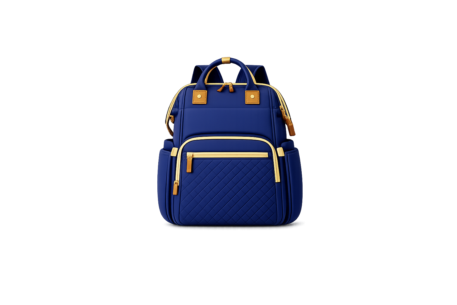 Mochila pañales detalles dorados